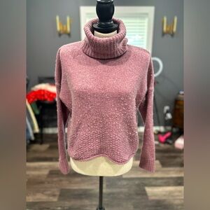 Madewell Sadler Turtleneck Sweater Boxy Crop Merino Wool Blend Women Sz XS